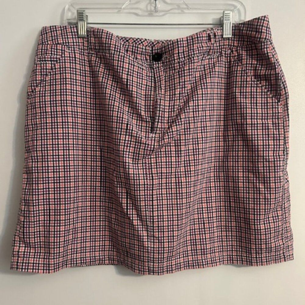 Christopher & Banks Black/Red/White Plaid Cotton skort, size 18